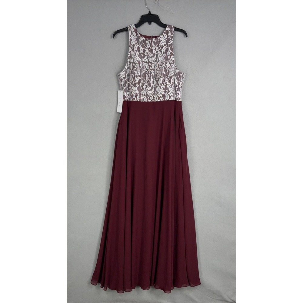 Azazie Dress Womens A12 Kate Lace Bodice Chiffon Maxi Pockets Bridesmaid Gown